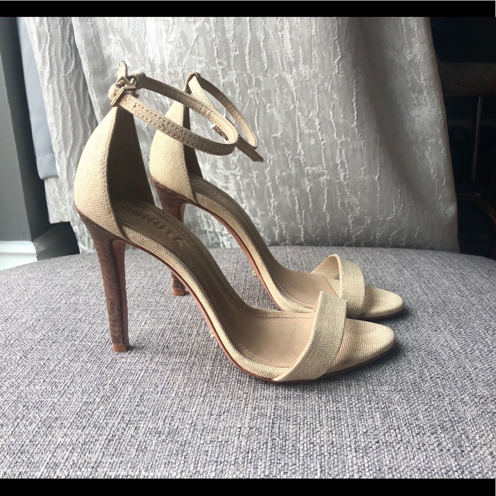 Schutz tan sandal heels
